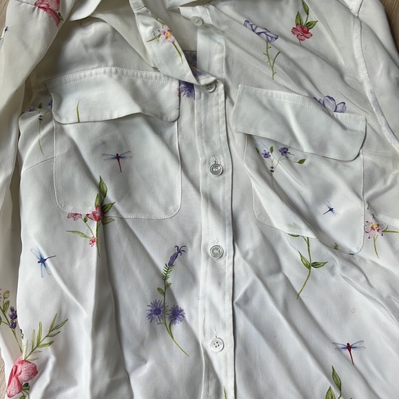 a.m button down silk top (xs) - Picture 3 of 3
